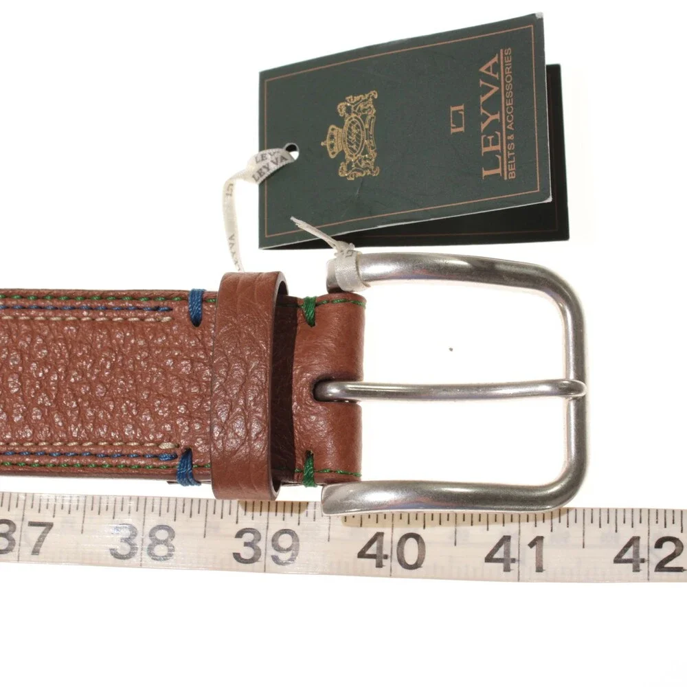 Leyva NWT Classic Belt Size 90 (US 34) in Brown Leather Made in Spain